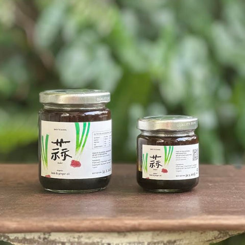 Organic leek and ginger oil