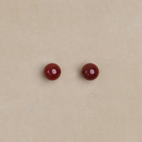 Earrings - Carnelian Boule Studs