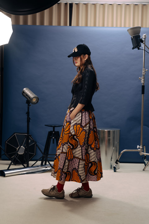Full Volume Pleated Skirt - The Floral