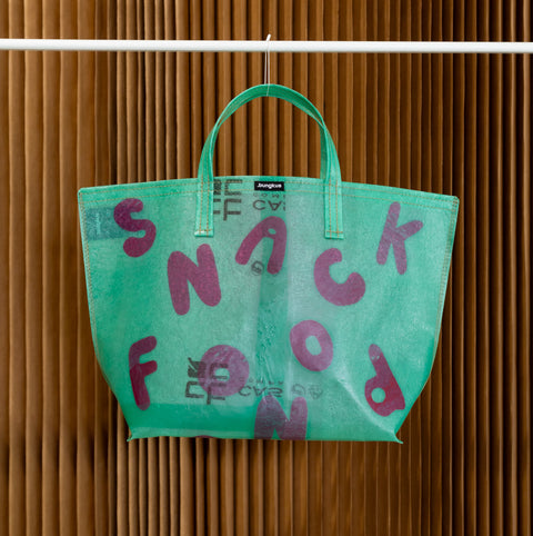 Snackfood x bungkus tote - green/purple