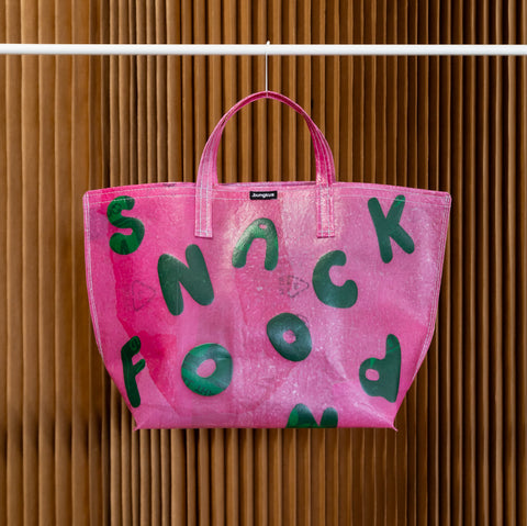 Snackfood x bungkus tote - pink/green