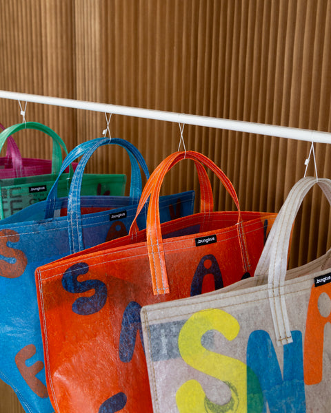 Snackfood x bungkus tote - white/rainbow (jumbo letters)