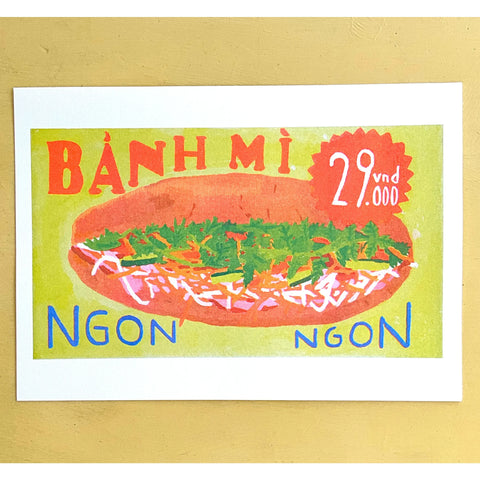 A4 Risograph Art Print: Banh Mi