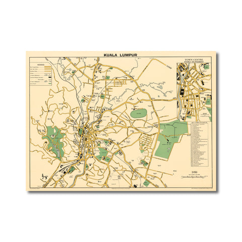 Kuala Lumpur 1950 Map