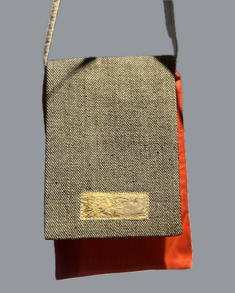 Mini Reborn (Selvedge gray denim on red)