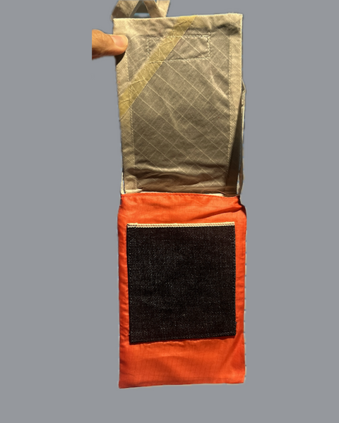 Mini Reborn (Selvedge gray denim on red)