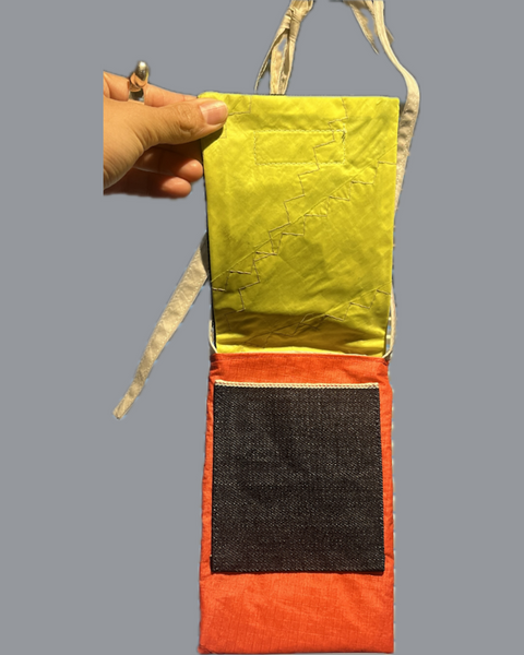 Mini Reborn (selveged denim on red)