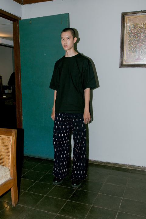 Jumputan Smock Pants - Black