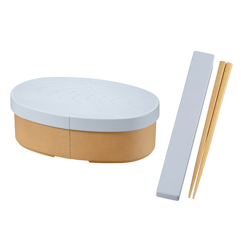 Bento box + chopsticks (light blue)