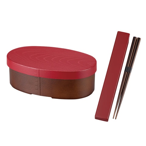 Bento box + chopsticks (red)