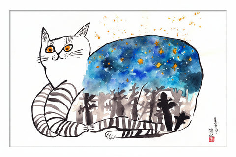 Cat and Starry Sky