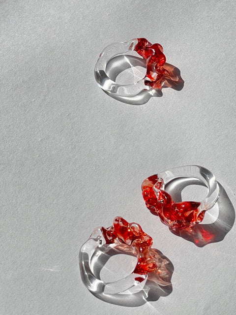 Christmas Ribbon Rings: Red