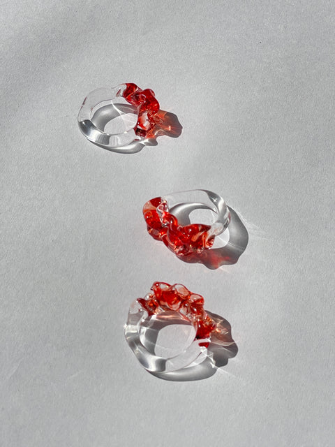 Christmas Ribbon Rings: Red