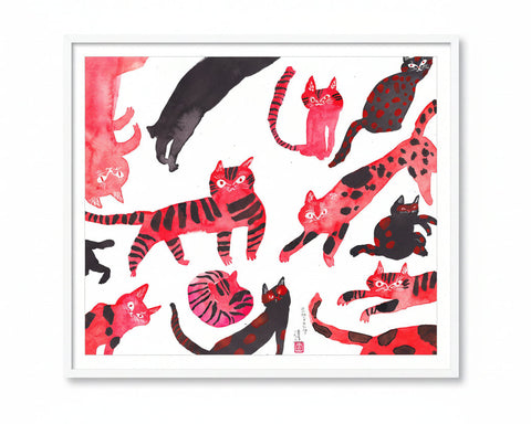Many Red and Black Cats