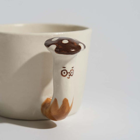 Mr. Brown Glasses mushroom mug