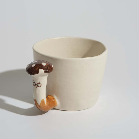 Mr. Brown Glasses mushroom mug