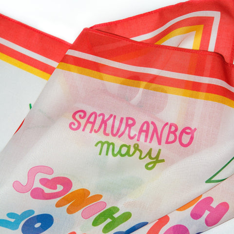 Snackfood x Sakurabonmary scarf - matte red