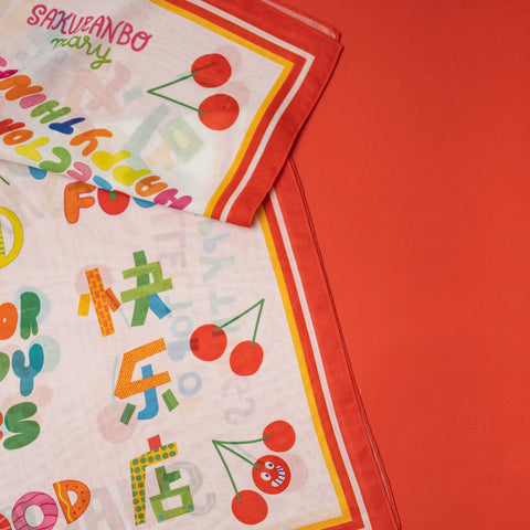 Snackfood x Sakurabonmary scarf - matte red