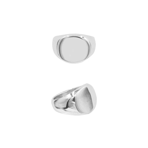 Custom signet ring - silver with engraving and gemstone