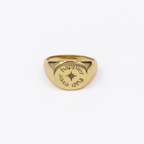 Custom signet ring - gold with engraving